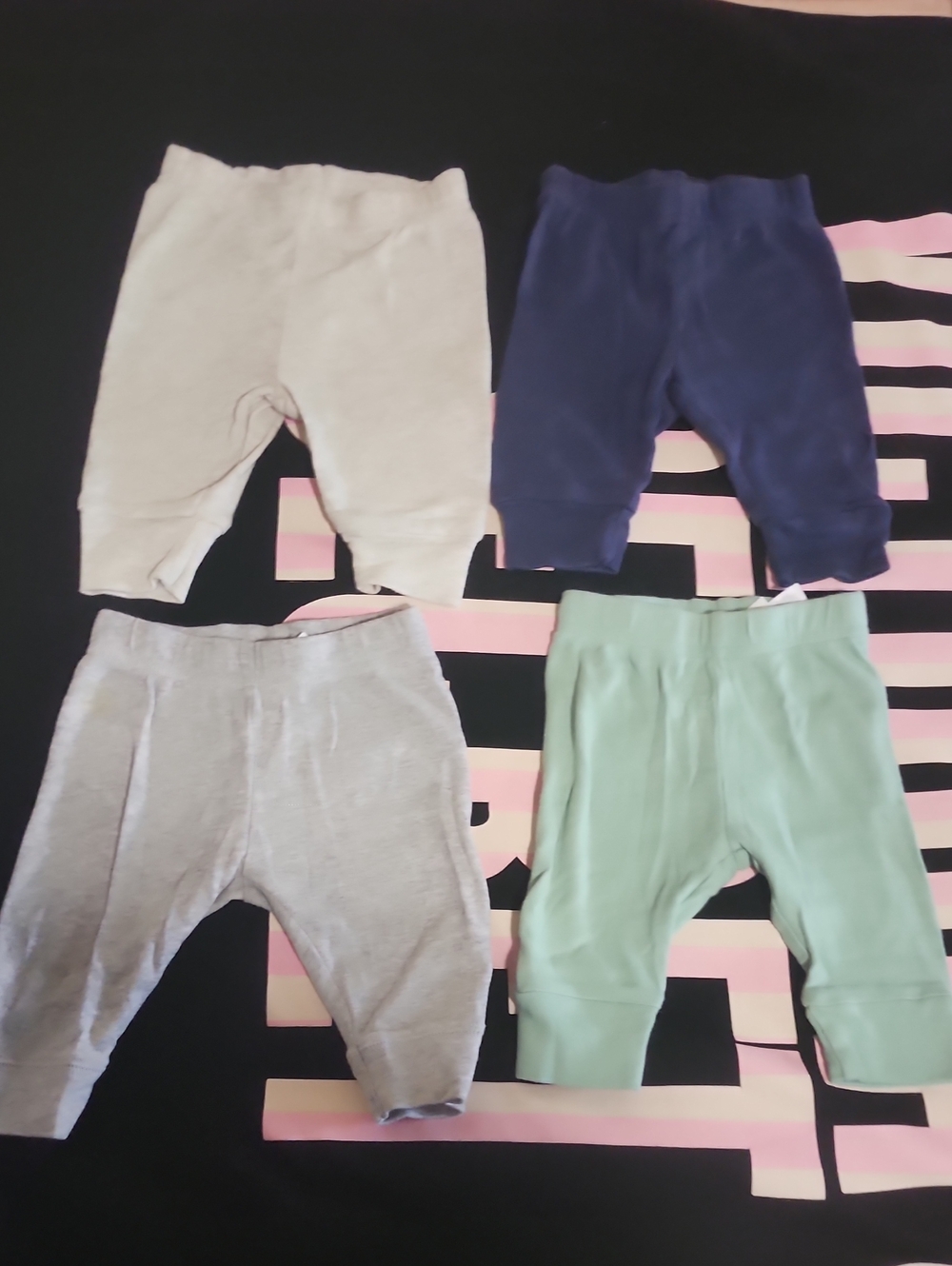 Carter's Four-Pack Baby Joggers in Cream, Navy, Gray, Mint